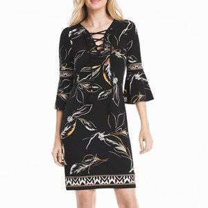 WHBM 3/4 Sleeve Floral Print Shift Dress